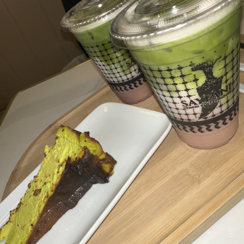 Sayfani Coffee House - San Sebastian Pistachio Cheesecake and Strawberry Matcha - Coffee & Tea Near Me - Schaumburg, Illinois Sayfani Coffee House - San Sebastian Pistachio Cheesecake and Strawberry Matcha - Coffee & Tea Near Me - Schaumburg, Illinois
