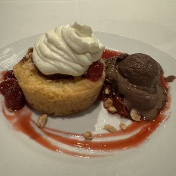 Bellamy's Restaurant - Butter cake with chocolate gelato and fancy cherries - New American Near Me - Escondido, California Bellamy's Restaurant - Butter cake with chocolate gelato and fancy cherries - New American Near Me - Escondido, California