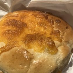 Cheddar bagel. First visit was more bialy (which is also tasty) but it's definitely bagel now. Half a dozen options to choose from 08AUG24