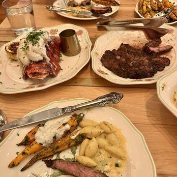 Supperland - Prime ribeye, Mac n cheese, carrots and lobster. - Southern Near Me - Charlotte, North Carolina