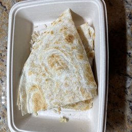 cheese quesadilla... with rice on the side??  oh wait... they put it in the quesadilla?