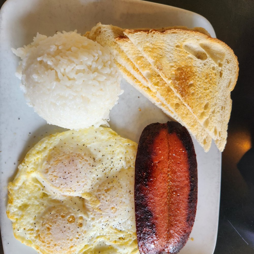 Break Your Fast - 3 eggs, hot link, rice, and toast - American Near Me - Union City, California Break Your Fast - 3 eggs, hot link, rice, and toast - American Near Me - Union City, California