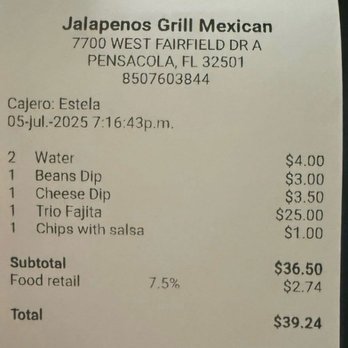 The Jalapeños Grill - Go anywhere else! Not worth it! - Cafes Near Me - Pensacola, Florida The Jalapeños Grill - Go anywhere else! Not worth it! - Cafes Near Me - Pensacola, Florida