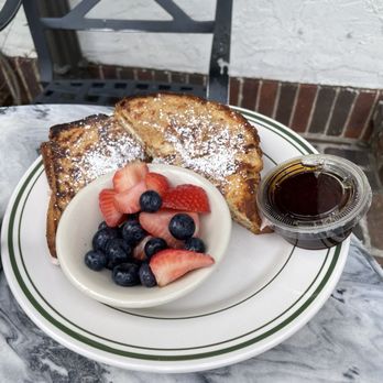 Rembrandt's Coffee House - Challah French toast w/ strawberries, berries, and maple syrup - Coffee & Tea Near Me - Chattanooga, Tennessee Rembrandt's Coffee House - Challah French toast w/ strawberries, berries, and maple syrup - Coffee & Tea Near Me - Chattanooga, Tennessee