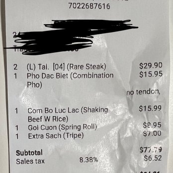 Pho4Real - Our takeout receipt - they gave themselves a 20% tip - Vietnamese Near Me - Henderson, Nevada