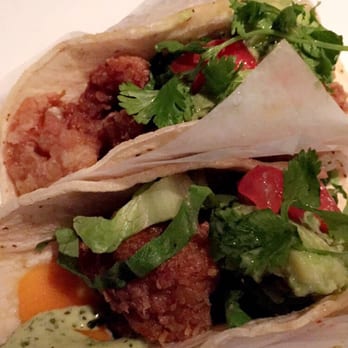 JOEY Markville - Baja Fish Tacos w/breaded shrimp & fish, guacamole, Corn tortillas, & cheddar cheese ($15.75) - Canadian (New) Near Me - Markham, Ontario