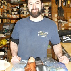 Factory Finish Shoe Repair - The young man who was very patient and helpful. Also notice the new soles:) ......Thank You