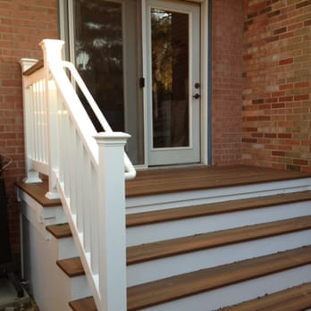 Before and After Home Improvement - My stairs with landing. Composite care free living. - Decks & Railing Near Me - Woodbridge, Virginia Before and After Home Improvement - My stairs with landing. Composite care free living. - Decks & Railing Near Me - Woodbridge, Virginia