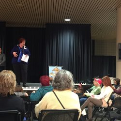 Finishing School for Modern Women - Headmistress Jill, speaking at the Women's Fair with Co Teacher Jennifer Espinoza, organizational specialist.