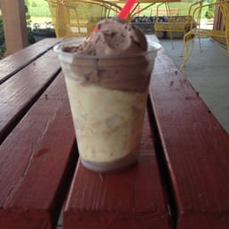 Three scoops chocolate hazelnut & granny crumb. Three scoops chocolate hazelnut & granny crumb.