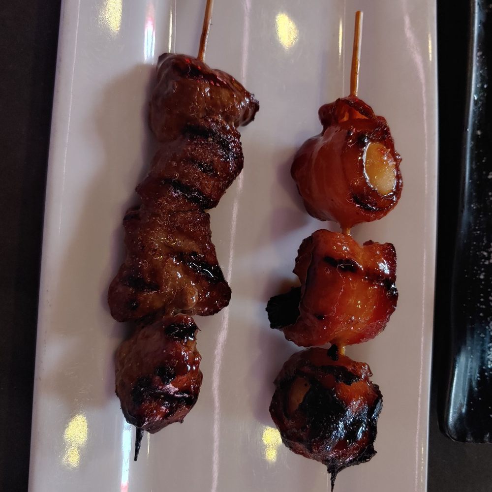 Umami - Robatayaki: Wagyu Beef and Bacon Wrapped Quail Egg - Sushi Bars Near Me - Pittsburgh, Pennsylvania Umami - Robatayaki: Wagyu Beef and Bacon Wrapped Quail Egg - Sushi Bars Near Me - Pittsburgh, Pennsylvania