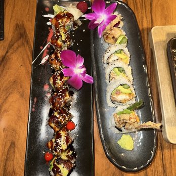 Morimoto - Dragon roll and soft shell crab roll - Japanese Near Me - Las Vegas, Nevada Morimoto - Dragon roll and soft shell crab roll - Japanese Near Me - Las Vegas, Nevada