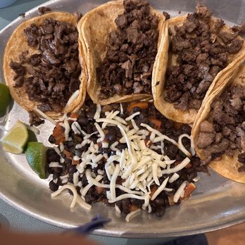New David's Mexican Grill - Plain steak tacos with black beans - Mexican Near Me - Franklin Park, Illinois