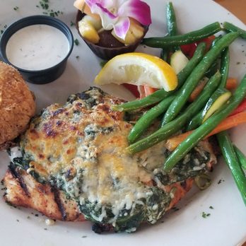 Gramma Dot's - Grilled spinach grouper. Try it. Homemade croquet - Seafood Near Me - Sanibel, Florida Gramma Dot's - Grilled spinach grouper. Try it. Homemade croquet - Seafood Near Me - Sanibel, Florida