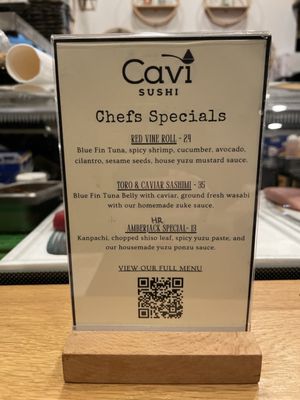 Menu photo 1 Cavi Sushi Glendale, CA