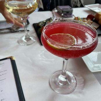 Triana - One of their speciality cocktails with vodka and hibiscus juice with soda water and lime, so good! - Tapas/Small Plates Near Me - Albuquerque, New Mexico