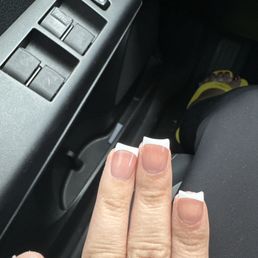 French nails with sharp edges