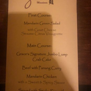 Grace's Mandarin - Pre-fixed menu - Asian Fusion Near Me - Oxon Hill, Maryland Grace's Mandarin - Pre-fixed menu - Asian Fusion Near Me - Oxon Hill, Maryland
