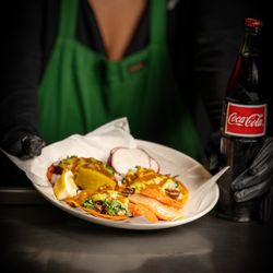 Mas Tacos - Different angle of my tacos and drink