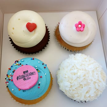 Georgetown Cupcake - Red Velvet, Cherry Blossom, Chocolate Coconut, and Blueberry Vanilla Birthday Cake (from top left going clockwise) - Cupcakes Near Me - Washington, DC, District of Columbia Georgetown Cupcake - Red Velvet, Cherry Blossom, Chocolate Coconut, and Blueberry Vanilla Birthday Cake (from top left going clockwise) - Cupcakes Near Me - Washington, DC, District of Columbia