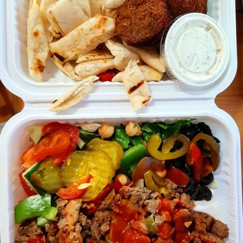 Gyro Mania - Lamb over rice and falafel combo - Halal Near Me - Bath Beach, New York