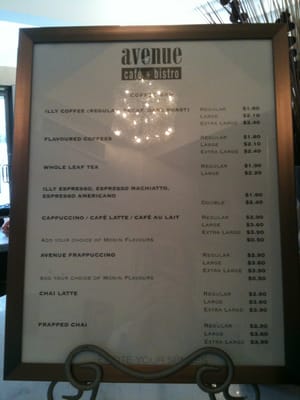 Menu photo 2 Avenue Café + Bistro Toronto, ON Menu photo 2 Avenue Café + Bistro Toronto, ON