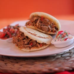 ExotiK Latin Cafe - Arepa filled with Shredded beef