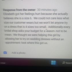 Clelia Party Dresses - Owners response.