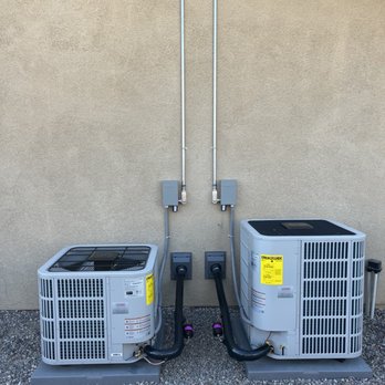 Assured Heating and Air Conditioning Services - New outdoor condensers with new power supplies. Clean! - Heating & Air Conditioning/HVAC Near Me - Palm Desert, California