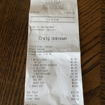 Dairy Queen - The order I received. The order they sent out does not reflect the order I placed. - Fast Food Near Me - Cedar Park, Texas