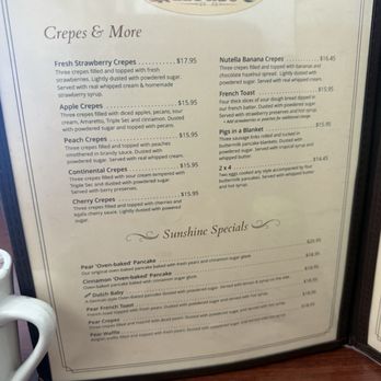 Sunshine Pancake House - Menu - Breakfast & Brunch Near Me - La Mesa, California