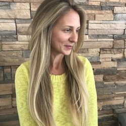 Nicole May - Boho House Salon - Hair painting on a natural blonde