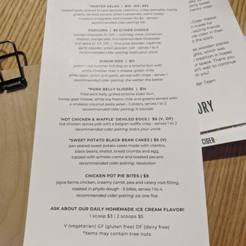 Diskin Cider - Food menu - Cideries Near Me - Nashville, Tennessee Diskin Cider - Food menu - Cideries Near Me - Nashville, Tennessee