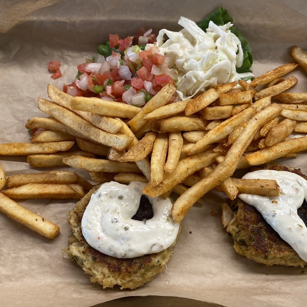 Blue Note - Crab cakes with fries - Sports Bars Near Me - St. Louis, Missouri Blue Note - Crab cakes with fries - Sports Bars Near Me - St. Louis, Missouri
