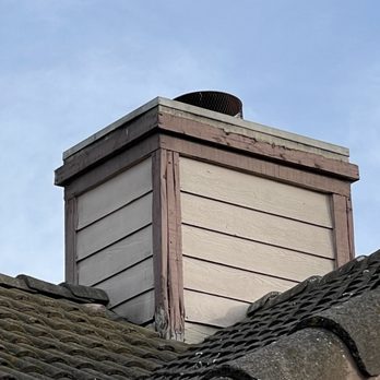 Aaron's Painting - Weathered wood trim on chimney - Painters Near Me
