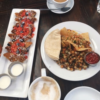 Blu Jam Cafe - Crunchy French toast and migas - Breakfast & Brunch Near Me - Sherman Oaks, California
