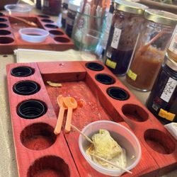 Sol de Media Noche - Cheese, salad, bread, sauces, & chipotles samples.
