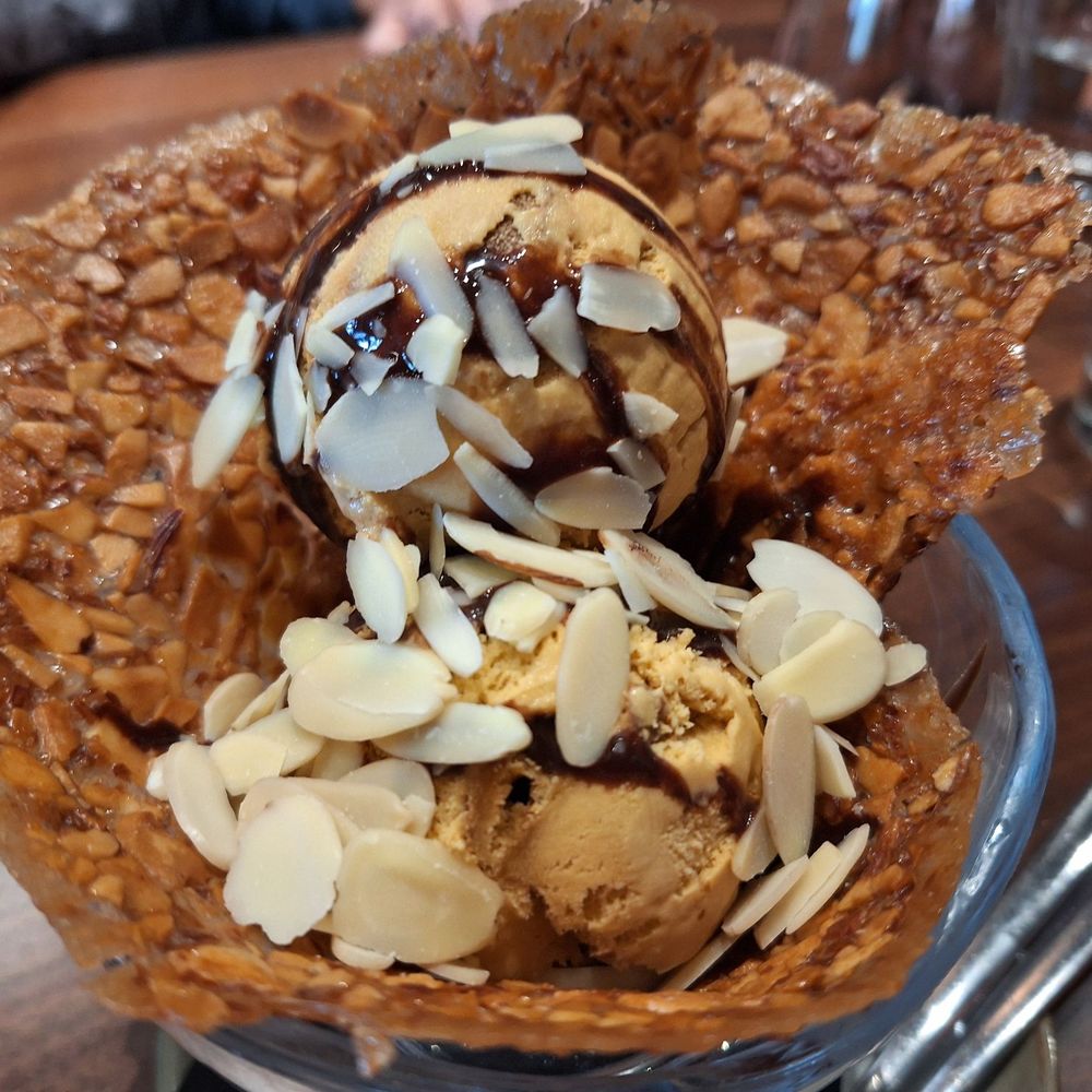Jawfish - Close-up of almond roca dessert...soooo good! - Beer Bar Near Me - Portland, Oregon
