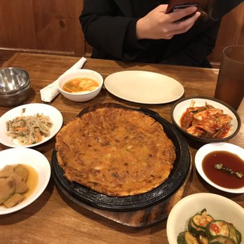 Lighthouse Tofu - Kimchi pancake and banchan - Korean Near Me - Annandale, Virginia