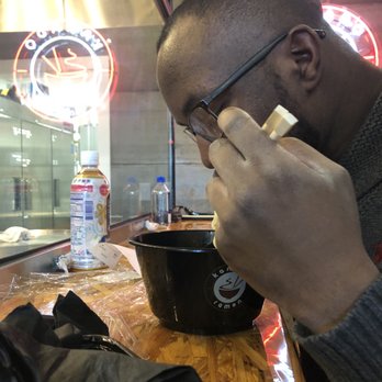 Kamado Ramen - Bakari enjoying his chicken ramen noodles! - Ramen Near Me - Huntsville, Alabama