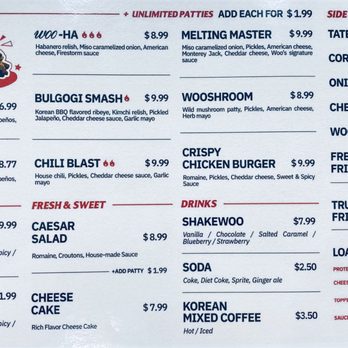 Woosmash - Menu 1 - Burgers Near Me - Verona, New Jersey