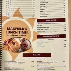 Maxfield's Pancake House - Menu