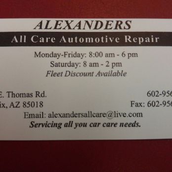 Alexanders Auto Repair - Call them! - Auto Repair Near Me - Phoenix, Arizona