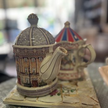 All Things Tea - These teapots were so beautiful in person! - Tea Rooms Near Me - Camarillo, California