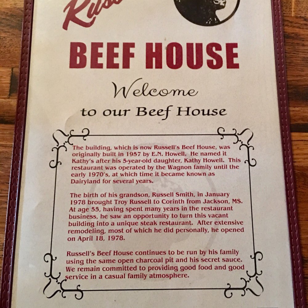 Russell's Beef House Restaurant - Welcome to Russell's Beef House! - Steakhouses Near Me - Corinth, Mississippi