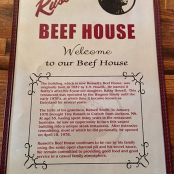 Russell's Beef House Restaurant - Welcome to Russell's Beef House! - Steakhouses Near Me - Corinth, Mississippi