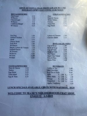 Menu photo 2 MA-De-Chat Shop Milford, NJ Menu photo 2 MA-De-Chat Shop Milford, NJ