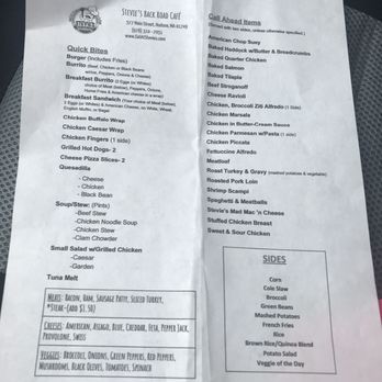 Stevie's Café & Catering - Covid-19 menu! - American Near Me - Hudson, Massachusetts