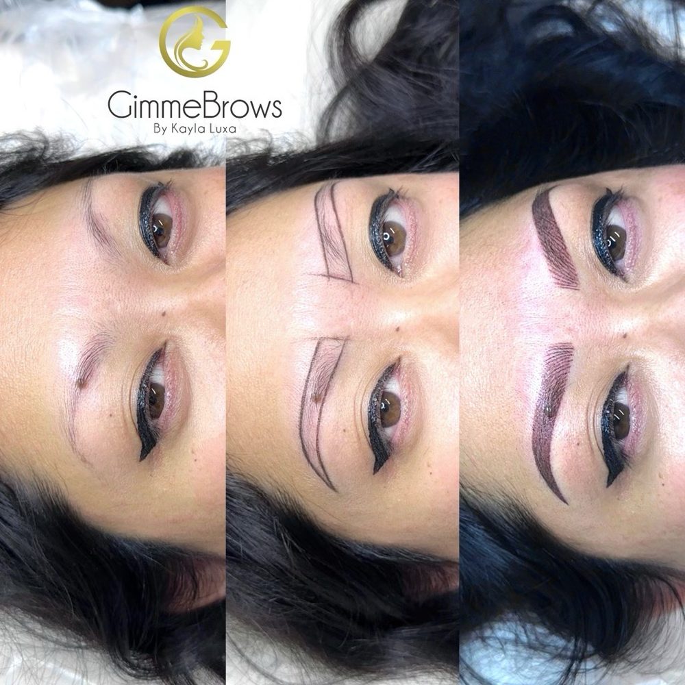 I like my new brows thanks Kayla! This is a Combo it's micro blading and Ombre. I like my new brows thanks Kayla! This is a Combo it's micro blading and Ombre.