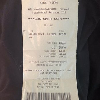 Complete Auto Detail & Car Wash - Gift card from an associate who USED to get their high performance cars & company cars detailed here until I shared with him my experience. - Auto Detailing Near Me - Austin, Texas